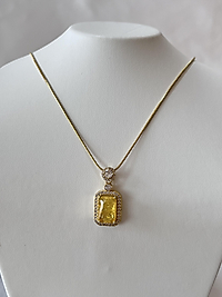 Çelik Gold Sarı Taşlı Zirkon Kolye