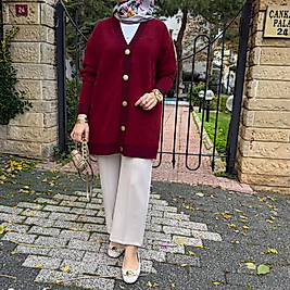 Spor Angora hırka/bordo