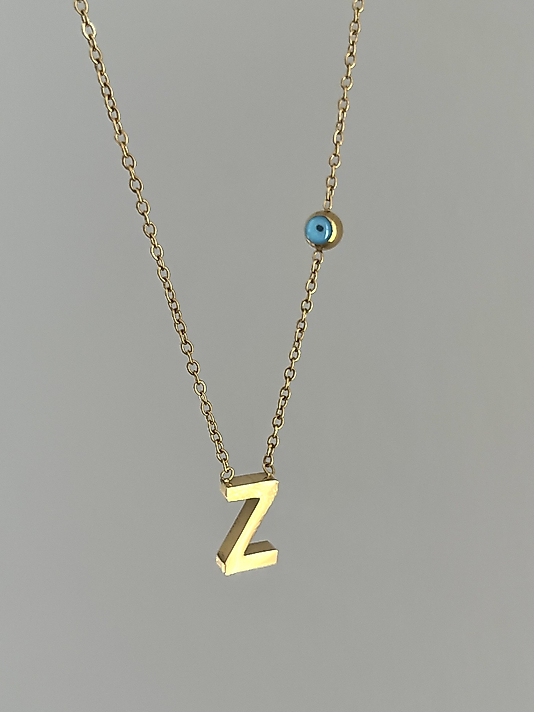 Çelik Z Harf Minimal Gold Kolye