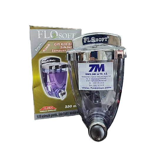 FLOSOFT ÇİFT KİLİT SİSTEMLİ SIVI SABUN VE ŞAMPUAN MAKİNESİ 350 ML