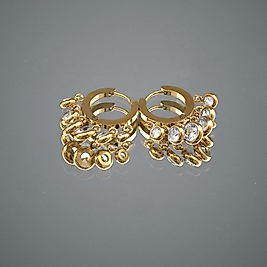 Sallantılı çelik gold küpe
