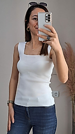 Full Likralı Atlet Beyaz Body