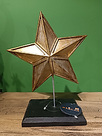 MERCAN MOBİLYA AKSESUAR,Yıldız biblo,Gold, Polyester Dekoratif Maske Biblo, Gold Dekor, Yeni Yıl Hediyesi