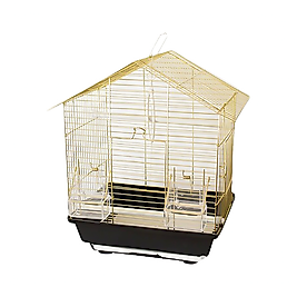 EuroGold Üçgen Çatılı Pirinç Kuş Kafesi 28 x 22 x 39 cm