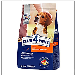 Club4Paws Premium Tavuklu Orta Irk Yetişkin Köpek Maması 2 Kg