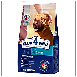 Club4Paws Premium Kuzu Etli Pirinç Yetişkin Köpek Maması 2 Kg