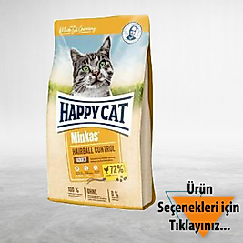 Happy Cat Minkas Hairball Control Kümes Hayvanlı Kedi Maması KG SEÇENEKLERİ İÇİN TIKLAYIN