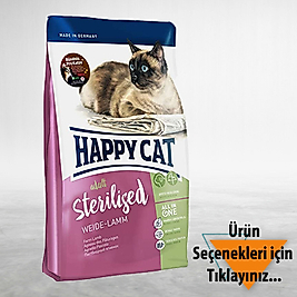 Happy Cat Sterilised Kuzu Kedi Maması KG SEÇENEKLERİ İÇİN TIKLAYIN