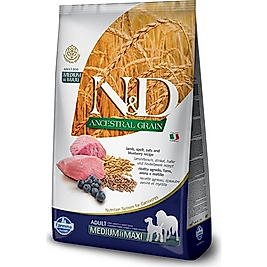 N&D Düşük Tahıl Kuzu&Yaban Mersini Med&Maxi Adult 2,5 Kg
