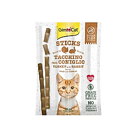 Gimcat Sticks Hindili ve Tavşanlı Kedi Ödülü (4 x 20 g)