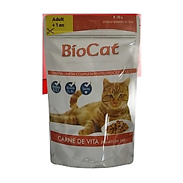BioCat Biftekli Yetişkin Kedi Yaş Maması 100 Gr