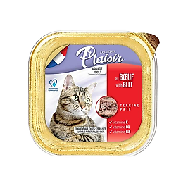 Plaisir Sığır Etli Yetişkin Kedi Konserve Maması (100 g) (Kısırlaştırılmış Kediler için uygundur)