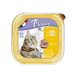 Plaisir Hindi Etli Yetişkin  Kedi Konserve Maması (100 g) (Kısırlaştırılmış Kediler için uygundur)