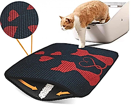 Elekli Desenli Kedi Tuvalet Önü Paspası 60 x 45 cm
