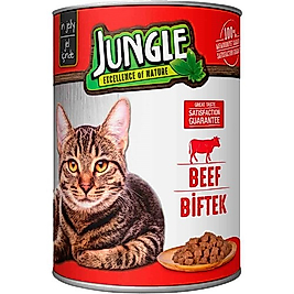 Jungle Kedi Konservesi 415 gr Biftekli
