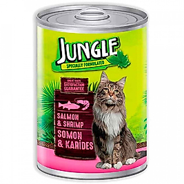 Jungle Kedi Konservesi 415 gr Somonlu-Karidesli