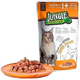 Jungle Pouch Kısır Kedi Tavuk Parçalı 100 g
