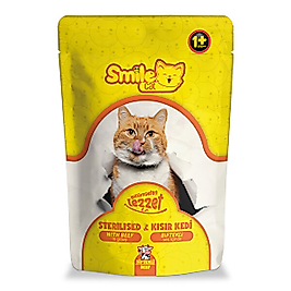 Smile Cat Pouch Kısır Kedi Biftekli 100 Gr
