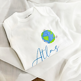 Atlas Bebek Hediyeliği Çıtçıtlı Baskılı Body