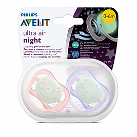 Philips Avent Ultra Air Night Karanlıkta Parlar Gece Emziği 0-6 ay Kız