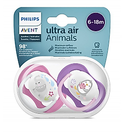 Philips Avent Ultra Air Animals 2li Desenli Emzik 6-18 Ay - Kız