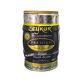 Zeykur Premium Taç 1 Kg Yağlı Salamura Siyah Zeytin