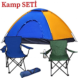 6 Kişilik Kamp Çadırı - 2 Adet Kamp Sandalyesi