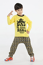Casabony My Dad Ekose Erkek Çocuk Pantolon + T-shirt Takım BN-052