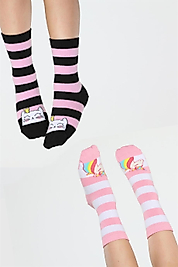 Casabony Cat&Unicorn 2’li Paket Kız Çocuk Çorap BN-062