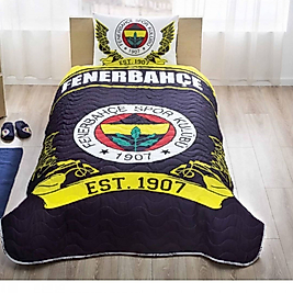 Taç Lisanslı Tek Kişilik Yatak Örtüsü Takımı Fenerbahçe Logo