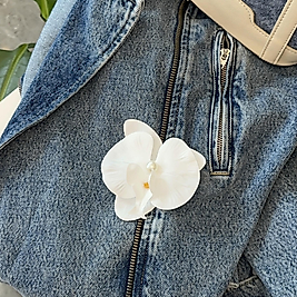 Beyaz İnci Orkide Toka