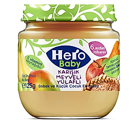 Hero Baby Karışık Meyveli Yulaflı Bebek Ek Gıdası +6Ay 125 Gr