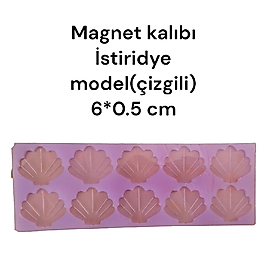 Epoksi Magnet kalıbı istiridye model (çizgili)