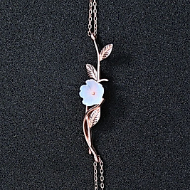 BLK0007-MDA Manolya Çiçeği Asaleti Rose Renk Gümüş Bileklik