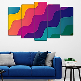 TABLO Renk Dalgaları -  5 Parçalı Dekoratif Tablo