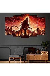 TABLO Godzilla - 5 Parçalı Dekoratif Tablo