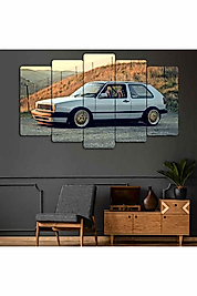 TABLO Volkswagen Golf - 5 Parçalı Dekoratif Tablo