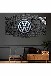 TABLO Volkswagen  Logo - 5 Parçalı Dekoratif Tablo