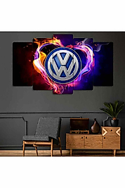 TABLO Volkswagen Logo - 5 Parçalı Dekoratif Tablo