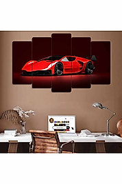 TABLO Lamborghini - 5 Parçalı Dekoratif Tablo
