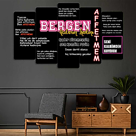 TABLO Bergen, Şarkı sözleri - 5 Parçalı Dekoratif Tablo