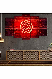 TABLO Volkswagen Logo - 5 Parçalı Dekoratif Tablo