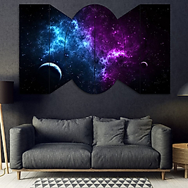 TABLO Uzay , Galaksi - 6 Parçalı Dekoratif Tablo