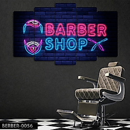 TABLO Berber ,Barber Shop - 5 Parçalı Dekoratif Tablo