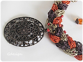 Ethnic Pendants Necklace, Gipsy Silver Statement, Knit Necklace