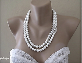 Bridal CAMILLE 8mm, Pearl Necklace,