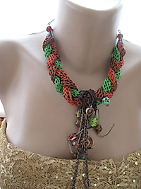 Knit Necklace, Ethnic Necklace, Authentic Pendant,
