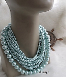 Turquoise Pearl Multi Layer Necklace