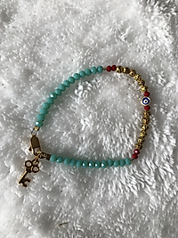 Turquoise Crystal Bead Bracelet