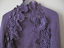 Knitted Purple Shrug